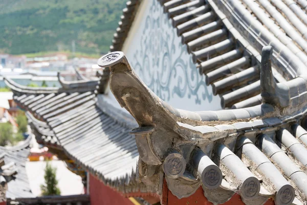 Shangrila, China - 29 Jul 2014: Dak Lama Tempel, Shangrila oude stad. een beroemde bezienswaardigheid in de oude stad van Shangrila, Yunnan, China. — Stockfoto