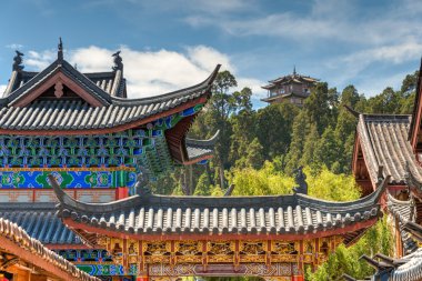 Lijiang, Çin - Eylül 5 2014: eski town lijiang (unesco dünya mirası) çatı. ünlü bir dönüm noktası lijiang, yunnan, Çin.