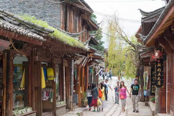 Lijiang, Çin - Eylül 6 2014: shuhe eski şehir (unesco dünya mirası). ünlü bir dönüm noktası lijiang, yunnan, Çin. — Stok fotoğraf