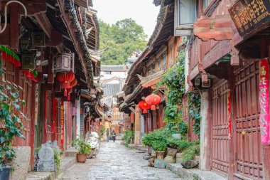 Lijiang, Çin - Eylül 8 2014: eski town lijiang (unesco dünya mirası). ünlü bir dönüm noktası lijiang, yunnan, Çin.