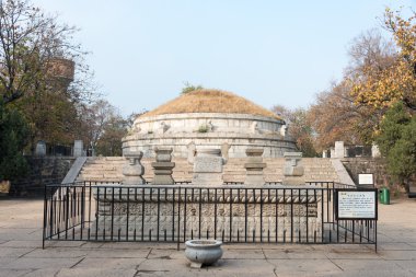 HENAN, CHINA - NOV 28 2014: The Tomb of Yuan Shikai(Yuanlin). a famous Historic Site in Anyang, Henan, China. clipart