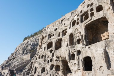 Luoyang, Çin - 13 Kasım 2014: longmen mağarasını. UNESCO Dünya Mirası luoyang, henan, Çin.