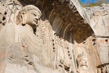 Luoyang, Çin - 13 Kasım 2014: longmen mağarasını. UNESCO Dünya Mirası luoyang, henan, Çin.