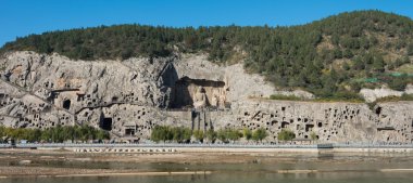 Luoyang, Çin - 13 Kasım 2014: longmen mağarasını. UNESCO Dünya Mirası luoyang, henan, Çin.