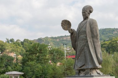 Tianshui, Çin - 6 Ekim 2014: heykelleri zhuge liang tianshui, gansu, Çin. Zhuge liang (181-234) yapıldı shu devleti bir Başkan han.