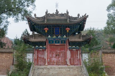 gangu, Çin - 10 Ekim 2014: jiang gangu, tianshui, gansu, Çin wei tapınakta. Jiang wei(202-264) ünlü bir askeri general yapıldı..