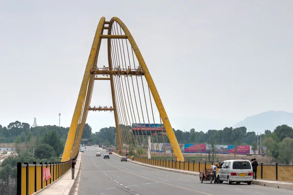 GUIDE, CHINA - Jun 27 2014: The yellow river big bridge(Huanghe Qing ...