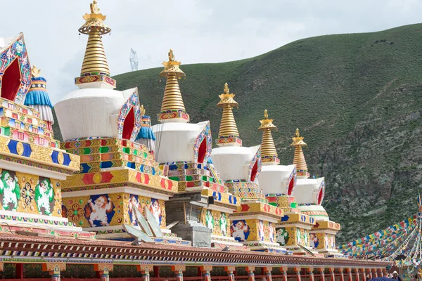 YUSHU (JYEKUNDO), CHINE - 13 juillet 2014 : Temple de Mani (Mani Shicheng). un monument célèbre dans la ville tibétaine de Yushu, Qinghai, Chine . — Photo