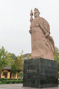 Chenggu, Çin - 8 Kasım 2014: Zhang Qian, Chenggu, Hanzhong, Shanxi, Çin heykeli. Zhang Qian(?-114 Bce) ünlü bir Explorer ve diplomat yapıldı..