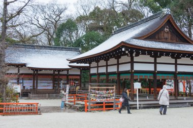 Kyoto, Japonya - jan 12 2015: shimogamo-jinja tapınak. ünlü tapınak (unesco dünya mirası) kyoto Antik şehir, Japonya.