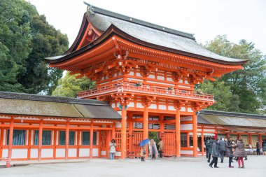 Kyoto, Japonya - jan 12 2015: shimogamo-jinja tapınak. ünlü tapınak (unesco dünya mirası) kyoto Antik şehir, Japonya.