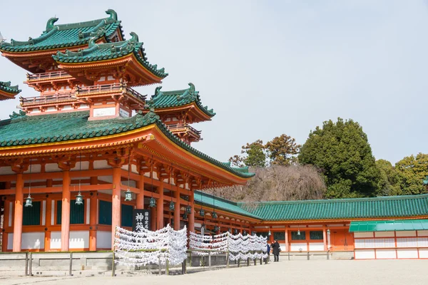 Kyoto, Japonia - jan 12 2015: heian jingu Przybytek. słynnego Sanktuarium w starożytnego miasta Kioto, Japonia. — Zdjęcie stockowe