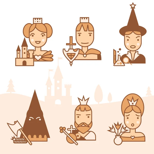 Fairy tale icons set Rechtenvrije Stockillustraties