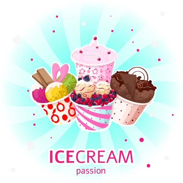 冰淇淋纸杯 — 图库矢量图片