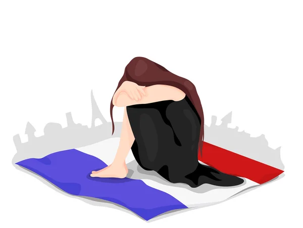 Pleurer la France. Illustration pour le Novembre 2015 — Image vectorielle