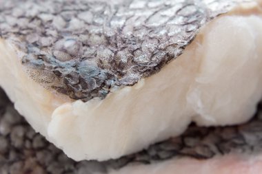 Deri ile hake fileto, makro, arka plan olarak