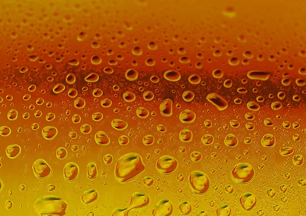 Ouro gotas de água vermelha como fundo — Fotografia de Stock
