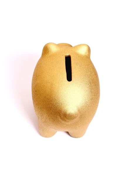 Golden piggy bank from top view — Stock Photo, Image