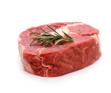 Biberiye delikanlı ile süslenmiş Dana Antrikot biftek