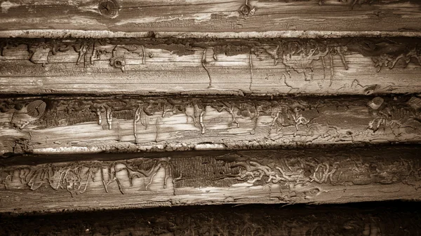 Dinding dari laths kayu tua Semikirkular — Stok Foto