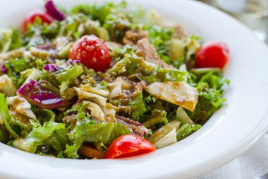 Yunan salatası domates otlar ve Peksimet