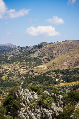 Girit'te Akdeniz dağ manzarası