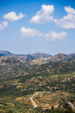 Girit'te Akdeniz dağ manzarası