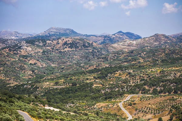 Kréta, mediterrán hegyvidéki táj — Stock Fotó