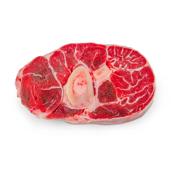 Frisches Kalbshaxenfleisch auf weißem Hintergrund — Stockfoto