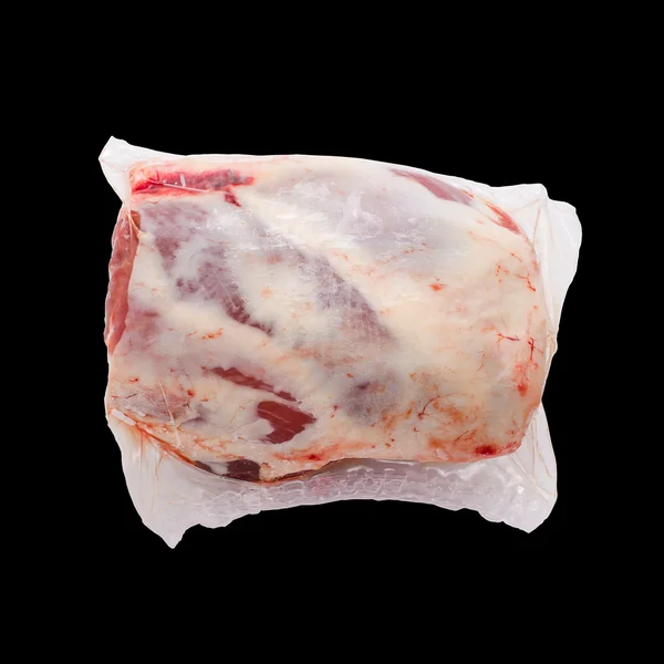 Fagyasztott bárány-láb fekete csomag — Stock Fotó