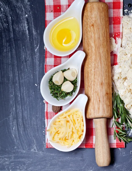 Ingredients for cheese cookies — Stock Photo, Image