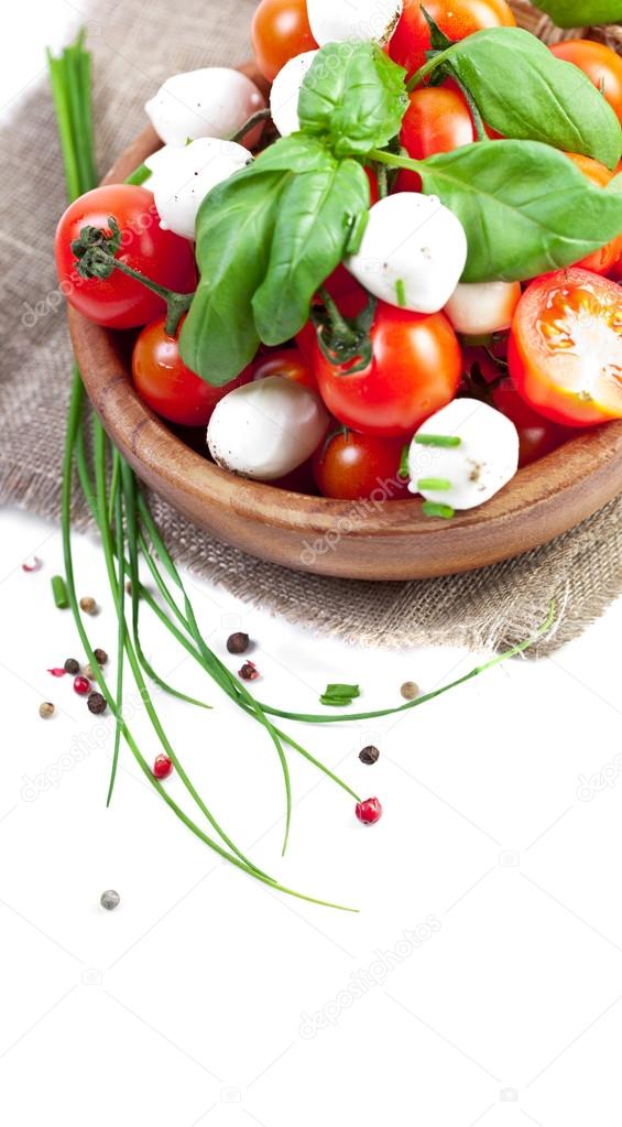 Mozzarella cheese with cherry tomatoes