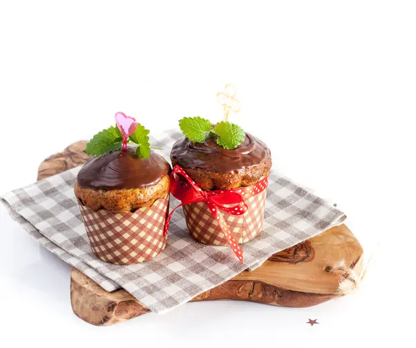 Muffin koláčky s čokoládou — Stock fotografie