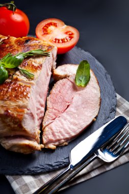 Lezzetli domuz pastırması blok