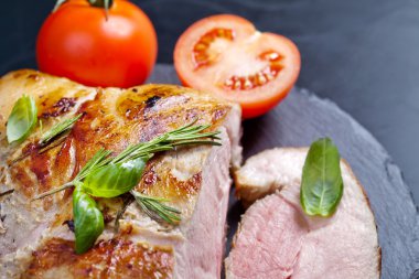 Lezzetli domuz pastırması blok