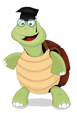 sevimli çizgi kaplumbağa