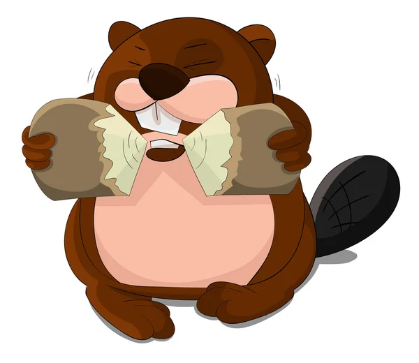 Cute cartoon beaver — Stock Vector