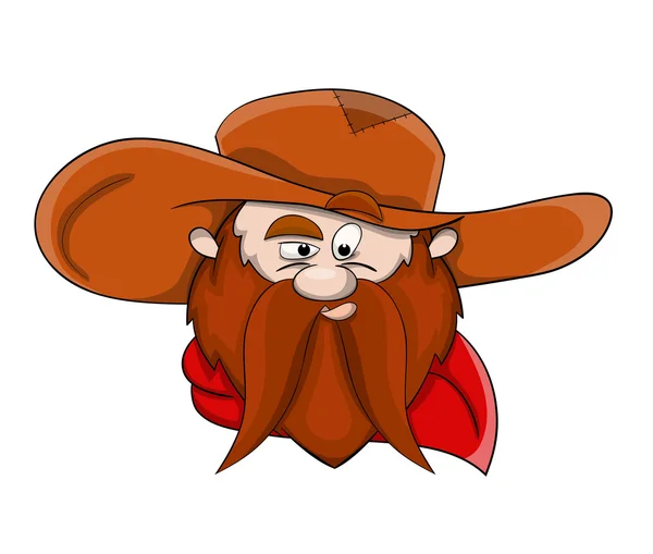 Vector ongebruikelijke hoofd van cowboy — Stockvector