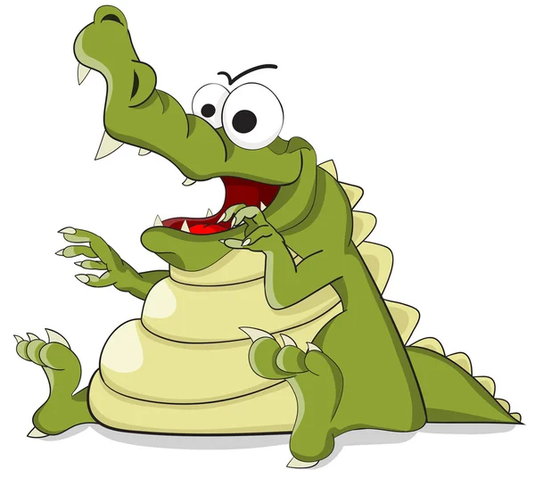 Funny cartoon crocodile — Stock Vector