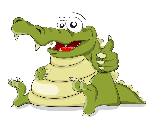 Funny cartoon crocodile — Stock Vector