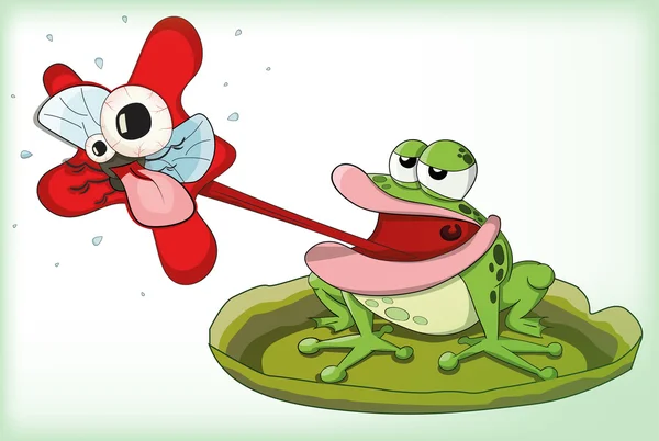 Cute grenouille dessin animé — Image vectorielle