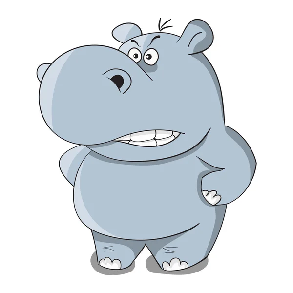 Vecteur de bande dessinée hippopotame — Image vectorielle