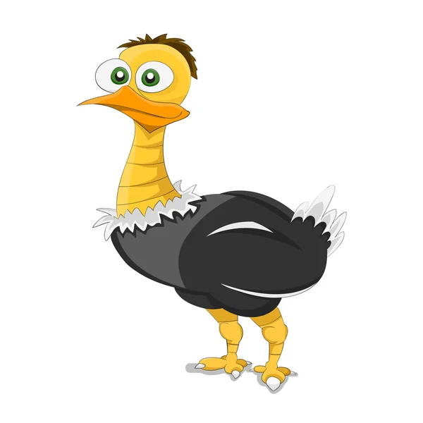 Cute cartoon vector ostrich — Stock Vector