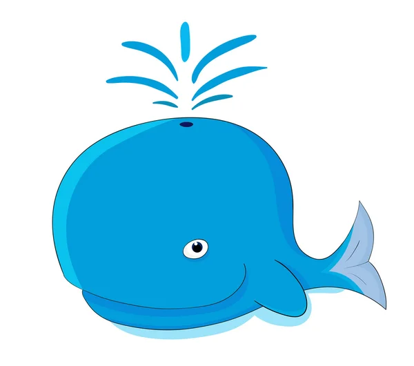 Cute blue whale — Stock Vector