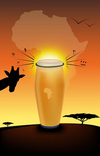 African drum illustration — Stock Vector