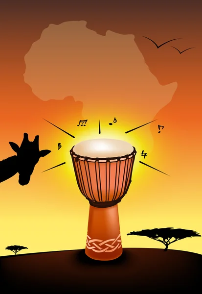 Ilustração tambor Africano — Vetor de Stock