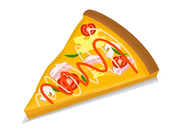 Un pedazo de pizza. — Vector de stock