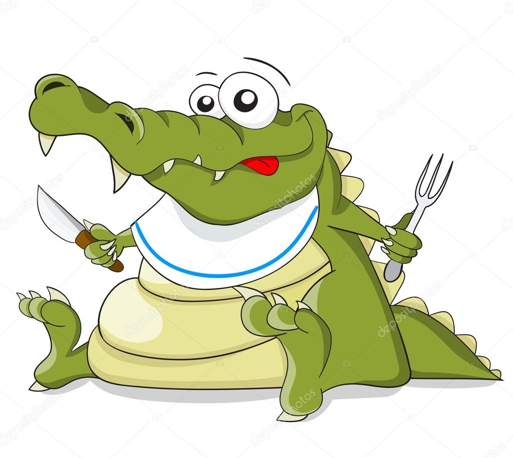 Funny cartoon crocodile