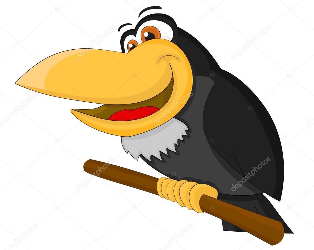 Cute cartoon raven