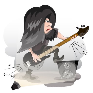 Çizgi film vektör gitarist